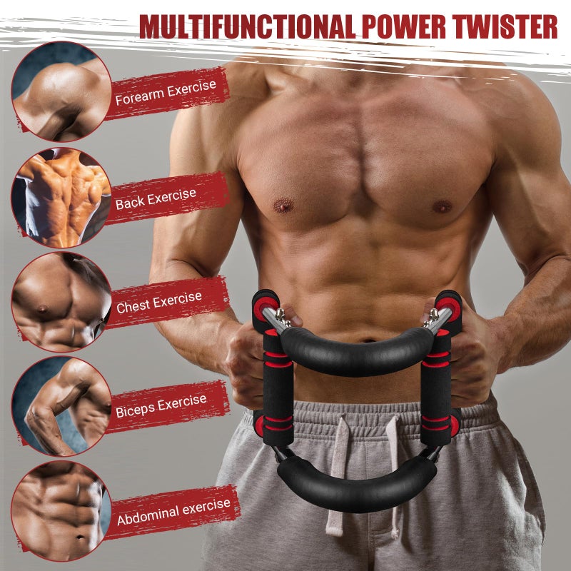 nooncrazy Twister Arm Trainer  Adjustable Twister Arm Chest Exerciser with 4 Spring & Training Poster for Men & Women  Detachable Power Twister Home Fitness Equipment for Enhancing Upper Body Muscle Strength - Image 4